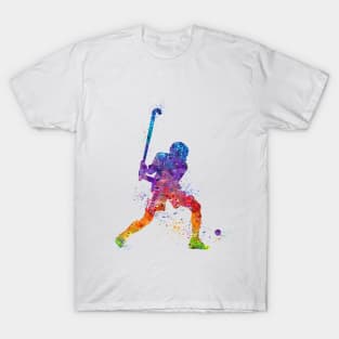 Field Hockey Player Watercolor Sport T-Shirt